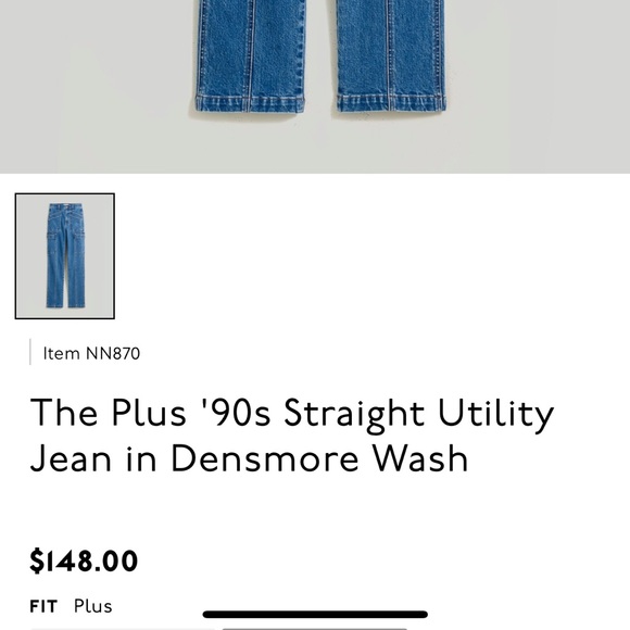 MADEWELL NWOT 90s straight cargo utility jeans size 27 $148 on site ( sold out) - Picture 5 of 8